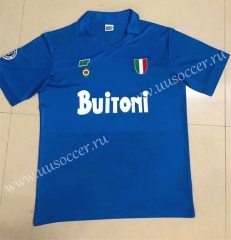 87-88 Retro Version Napoli Home Blue Thailand Soccer Jersey AAA-HR