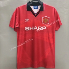1994-1996 Retro Version Manchester United Home Red Thailand Soccer Jersey AAA-811