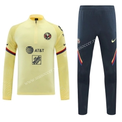 2020-2021 Club América Yellow Thailand Soccer Tracksuit Uniform-418