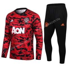 2020-2021 Manchester United Maroon Red Round Collar Thailand Tracksuit Uniform-411