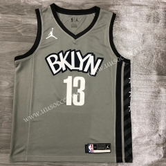 2020-2021 City Version NBA Brooklyn Nets Gray #13 Jersey-311