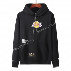 NBA Los Angeles Lakers Black Tracksuit Top With Hat-LH