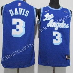 2021 Latin version Lakers NBA Blue #3 Jersey