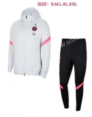 2020-2021 Paris SG White Soccer Jacket Uniform With Hat-815
