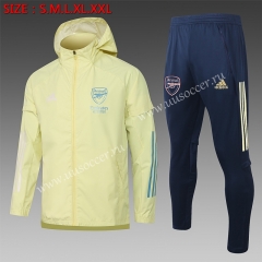 2021-2022 Arsenal Yellow Wind Coat Uniform With Hat-815