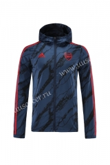 2021-2022 Arsenal Royal Blue Wind Coat Top With Hat-LH