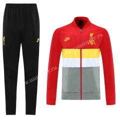 2020-2021 Liverpool Red & Gray & Yellow Thailand Soccer Jacket Uniform With Hat-LH