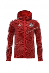 2021-2022 Manchester United Black & Red Wind Coat With Hat-LH
