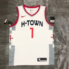 2020-2021 City Version NBA Houston Rockets White #1 Jersey-311