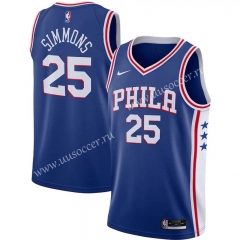 NBA Philadelphia 76ers Blue V Collar #25 Jersey-311