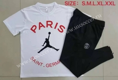 With Fly man Adv  A 2021-2022 Jordan Paris SG White Short-sleeved Thailand Soccer Tracksuit-815
