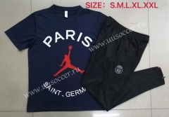 With Fly man Adv A 2021-2022 Jordan Paris SG Royal Blue Short-sleeved Thailand Soccer Tracksuit-815