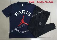 With Fly man Adv A 2021-2022 Jordan Paris SG Royal Blue Short-sleeved Thailand Soccer Tracksuit-815