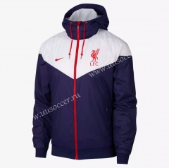 2021-2022 Liverpool Blue & White Trench Coats With Hat-GDP