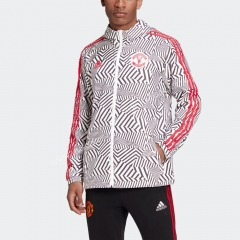 2021-2022 Manchester United Black & White Wind Coat Top With Hat-GDP
