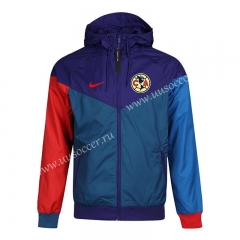 2021-2022 Club América Blue & Green Thailand Wind Coat With Hat-GDP