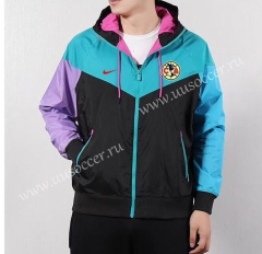 2021-2022 Club América Blue & Purple Thailand Wind Coat With Hat-GDP