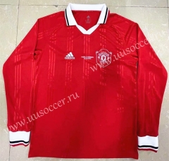 Retro Version Manchester United Red Thailand LS Soccer Jeesey AAA-818