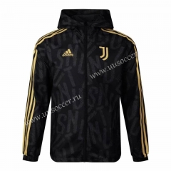 2021-2022 Juventus FC Black Thailand Wind Coat With Hat-GDP