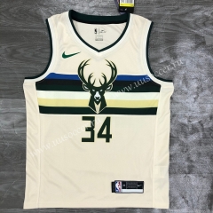 Retro Version NBA Milwaukee Bucks White #34 Jersey-311
