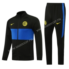 2020-2021 Inter Milan Black with Half of Blue Thailand Soccer Jacket Uniform-411
