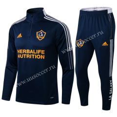 With Adv 2020-2021 Los Angeles Galaxy Royal Blue Thailand Soccer Tracksuit Uniform-411