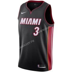 2020-2021 NBA Miami Heat Black V Collar #3 Jersey-311