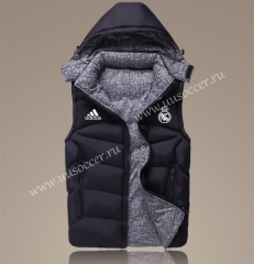 2021-2022 Real Madrid Black Double-sided Cotton Vest With Hat-GDP