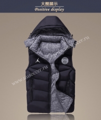 2021-2022 Paris SG Black Double-sided Cotton Vest With Hat-GDP