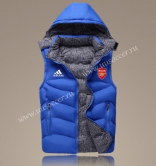 2021-2022 Arsenal Blue Double-sided Cotton Vest With Hat-GDP