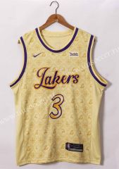 2021-2022  NBA Los Angeles Lakers Yellow #3 Jersey