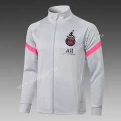 2021-2022 Paris SG Gray & White Soccer Jacket -815