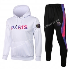 With Adv 2021-2022 Jordan Paris SG White Thailand Soccer Tracksuit Uniform With Hat-815
