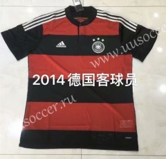 2014 Retro Version Germany Away Red & Black Thailand Soccer Jersey-826