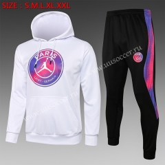 2021-2022 Jordan Paris SG White Thailand Soccer Tracksuit Uniform With Hat-815