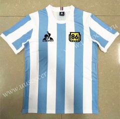 1986 Retro Version  Argentina Home White & Blue Thailand Soccer Jersey AAA-818