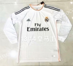 13-14 Retro Version Real Madrid White Thailand LS Soccer Jeesey AAA-826
