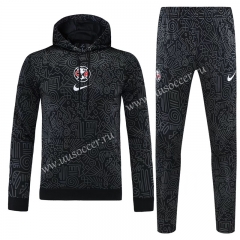 2020-2021 Club América Black & Gray Training Thailand Soccer Tracksuit Uniform With Hat-418