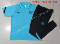 2021-22 Inter Milan Light Blue Thailand Polo Uniform-815