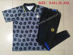 2021-22 Inter Milan Gray Printing Thailand Polo Uniform-815