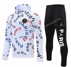 2021-2022 Jordan Paris SG White Thailand Soccer Tracksuit Uniform With Hat-418
