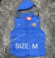 2021-2022 Barcelona Blue Double-sided Cotton Vest With Hat-GDP