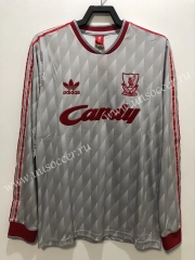 89 Retro Version Liverpool Away White Thailand LS Soccer Jersey AAA-811