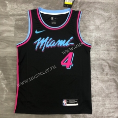 2020-2021 NBA Miami Heat Black Round collar #4 Jersey-311