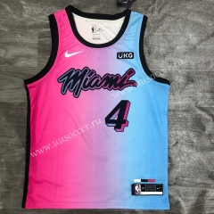 2020-2021 City Version NBA Miami Heat Pink & Blue #4 Jersey-311