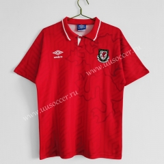 1992-94 Retro Version Wales Home Red Thailand Soccer Jersey AAA-C1046