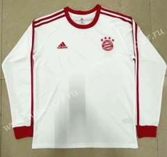 Retro Version Bayern München Away White Thailand LS Soccer jersey-818