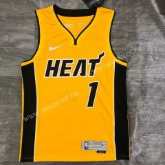 2021-2022 Reward Version NBA Miami Heat Yellow #1 Jersey-311
