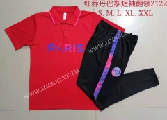 With Adv Front 2021-2022 PSG Red Thailand Polo Uniform-815