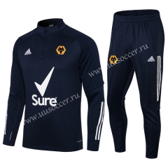 2020-2021 Wolverhampton Wanderers Royal Blue Thailand Soccer Tracksuit Uniform-411